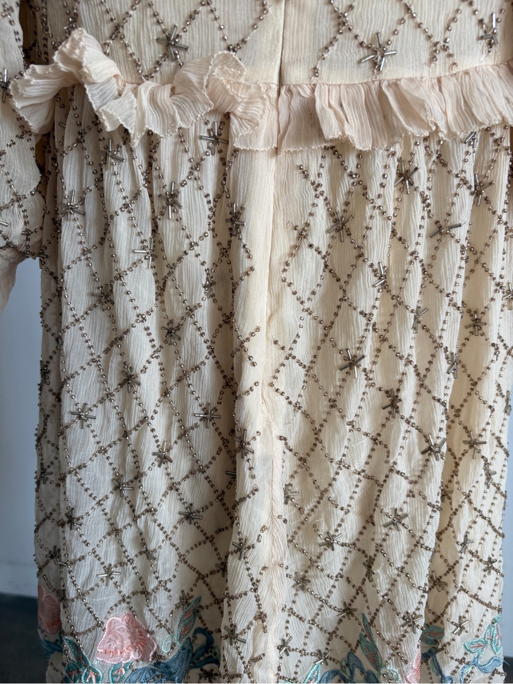 NWT For Love And Lemons Spellbound Rose Mini Dress in Cream Sz Small - Picture 14 of 15